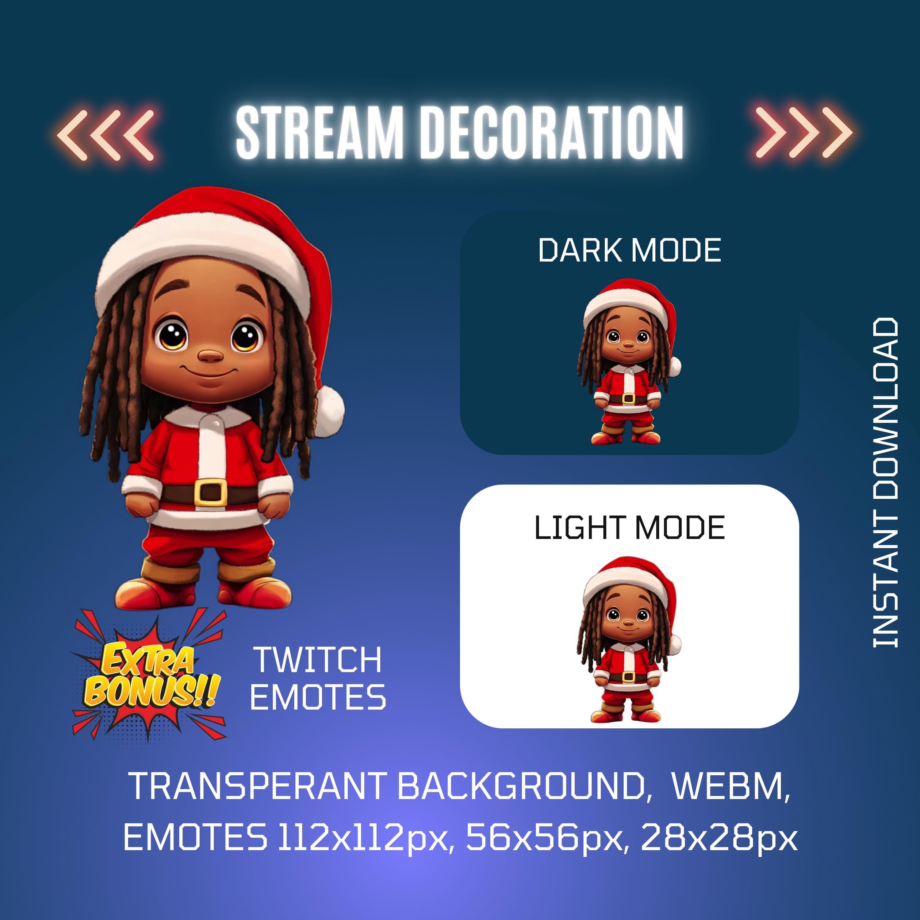 Funky Rasta Santa Animated Rasta Santa Twitch Christmas Stream Decor, Xmas Overlay ...