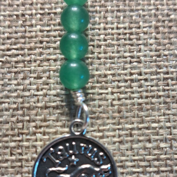 Taurus Pendant with Green Aventurine Stones