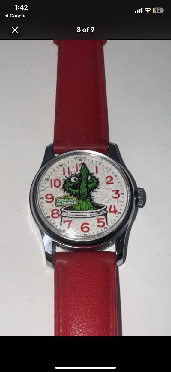 Vintage 1977 Bradley Time Oscar The Grouch Watch