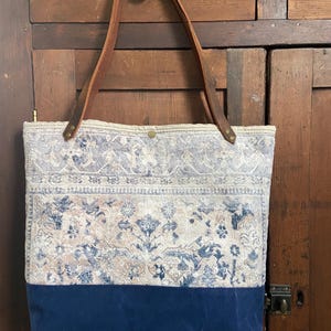 Upcycled Tote Bag, snap closure, Military Surplus Upcycle