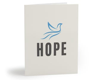 Hope Blue Dove Card Set; Simple Religious Spiritual, Biblical, Christian, Faith Based, Baptism, Encouragement, Special Notes