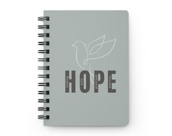 HOPE dove Journal; Bible Study; Religious Gift; Baptism Gift; Devotional Notebook; Church Spiral; Spiritual Theme Notes Journal