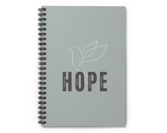 Sage HOPE Dove Skinny Spiral; Bible Study; Religious Gift; Baptism Gift; Devotional Notebook; Church Spiral; Spiritual Notes Journal