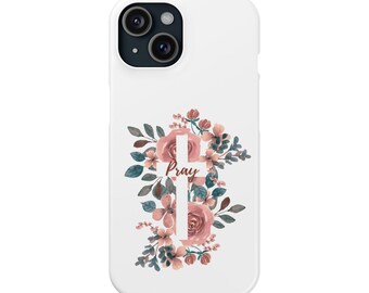 Floral Cross Pray Phone Case | Simple Spring Religious Spiritual Phone Case for iPhone & Samsung | Durable and Lightweight