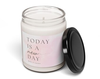 New Day Make It Count Scented Candle; 9oz New Opportunity Gift; Motivation For the Home; Positive Accessory