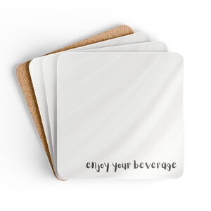 Enjoy Your Beverage Coaster Set; Beverage Accessory, Indoor Outdoor Drink Gift