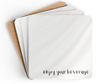 Enjoy Your Beverage Coaster Set; Beverage Accessory, Indoor Outdoor Drink Gift