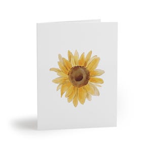Juego de tarjetas de felicitación de girasol; interior en blanco, perfecto para cumpleaños, notas de agradecimiento, ánimo y mensajes cotidianos atemporales.
