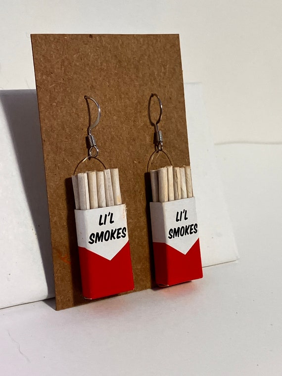 cigarette pack earrings Lil Smokes Cigarettes Dont smoke em Mini cigarette pack lil smokes