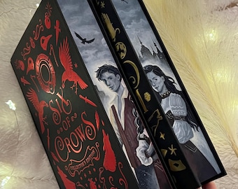 Zestaw „Szóstka Wron” TWARDA OPRAWA | Crooked Kingdom | Malowane krawędzie książek | Książki specjalne