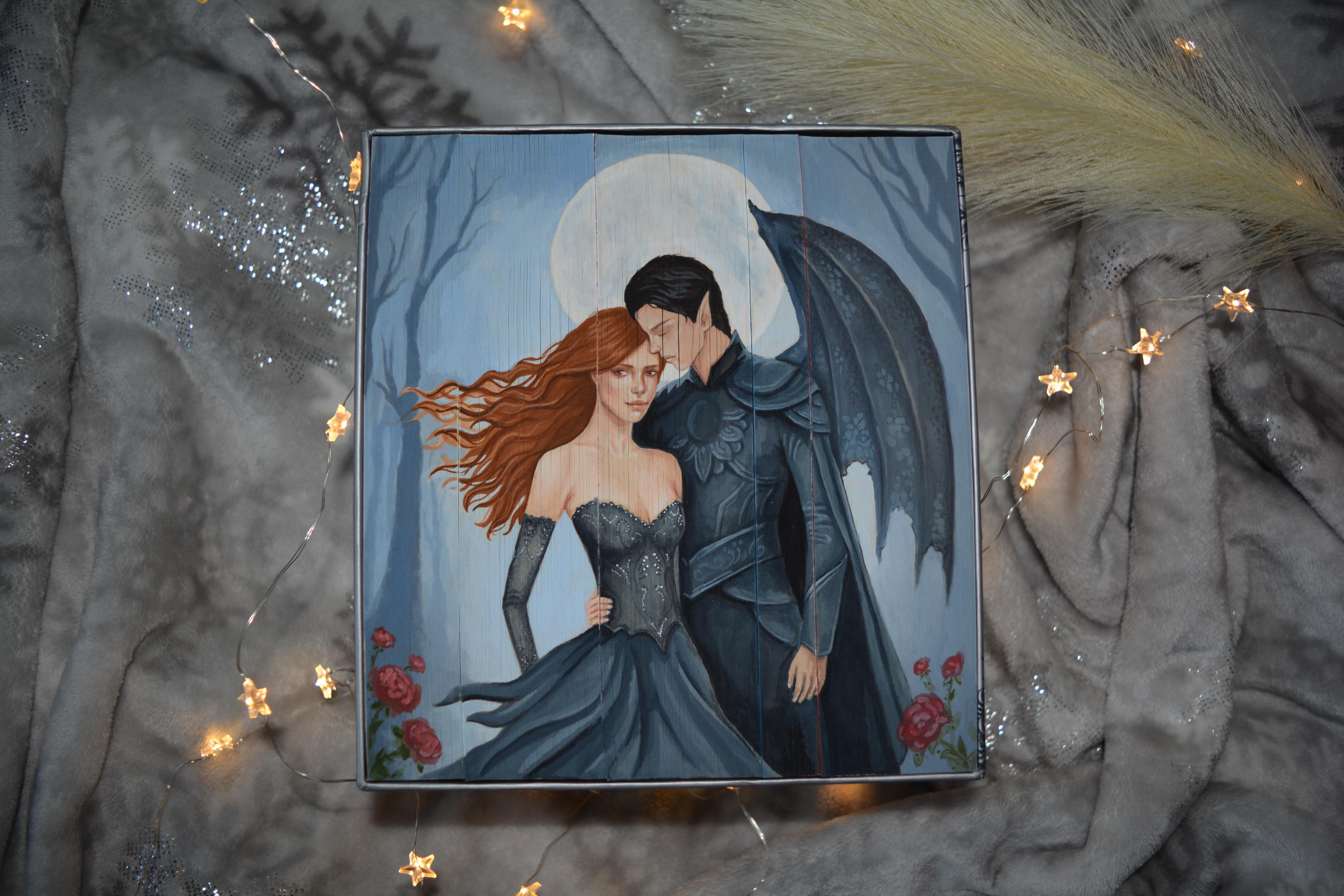 HARDCOVER A Court of Thorns and Roses Box Set hand painted edges  | Acotar | Special Edition Custom Book | Fore edge painting