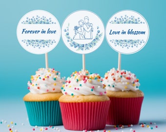 Forever In Love Cake Topper Wedding Stickers, Cupcake Toppers For Engagement Ornament, Custom Cake Topper For Proposal Decorations,