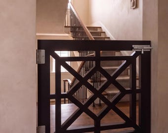 Portão de luxo personalizado para cães | Barreira geométrica para bebês | Divisória moderna para corredores