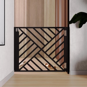 Custom Wooden Baby Gate – Baby and Dog Safety Gate – Stylish Indoor Gate for Home – Modern Rustic Baby Gate Flöda