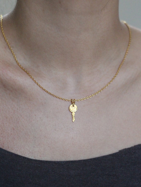 Key Pendant Necklace Minimalist Key Charm Necklace Gold Key Necklace Symbolic Key Gift Valentines Day Gift Sterling Silver Key Necklace Etsy Canada