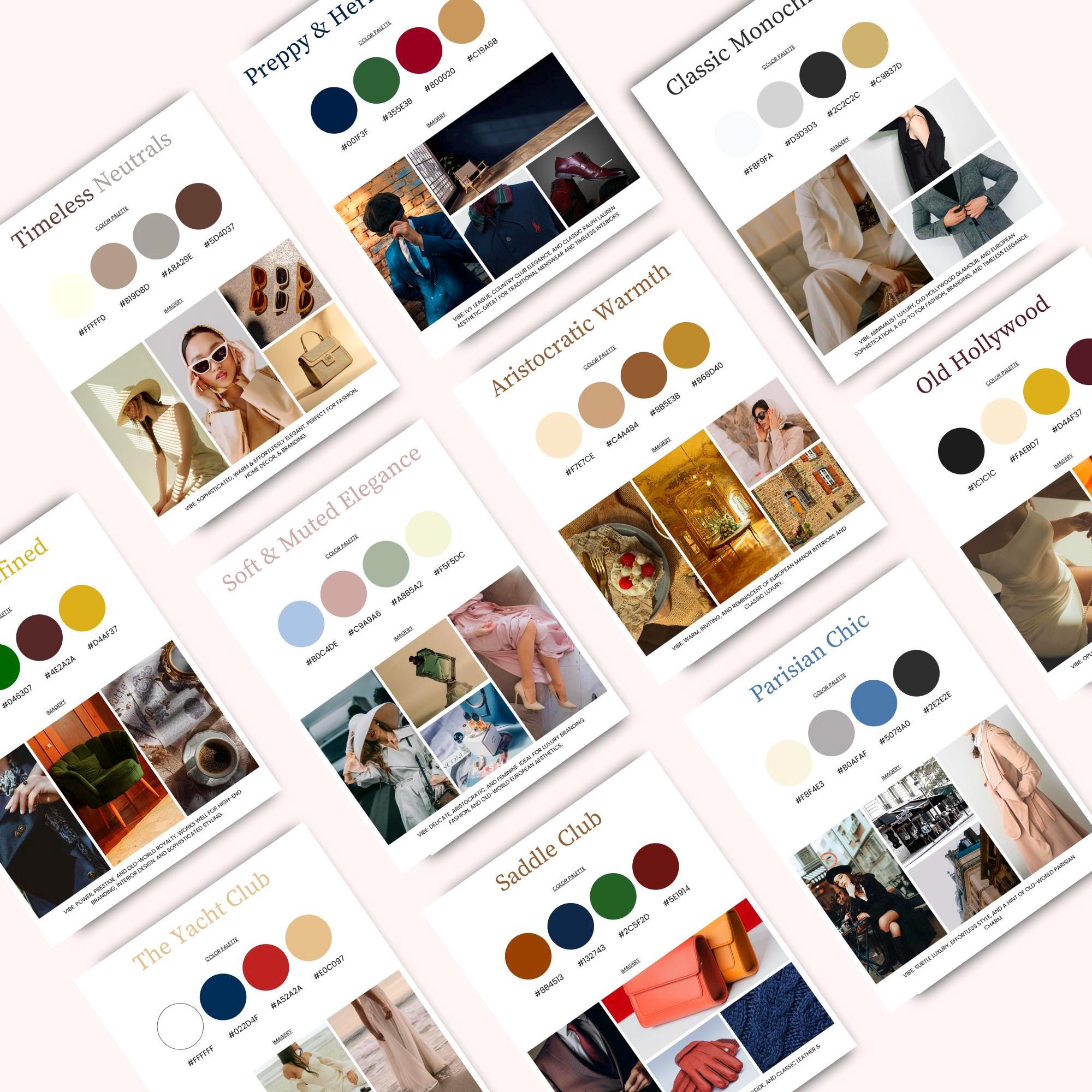 Money Color Combination Old Money Color Palette Templates, Canva Editable (PLR MRR Included) - Etsy