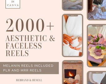 Más de 2000 reels sin rostro, plantillas de Canva, PLR MRR