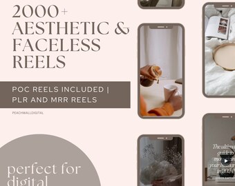 2000+ Aesthetic & Faceless Reels | Trending Reels 2024 | POC Reels Included | PLR and MRR Reels | Digital Marketing Reels