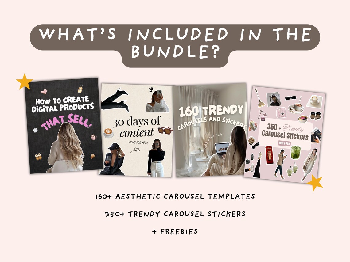Ultimate Aesthetic Carousel Bundle, 160+ Viral Carousel Templates ...