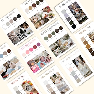 Palette di colori per matrimoni e mood board, per il branding personale e aziendale, fai da te, modelli completamente modificabili e stampabili, PLR e MRR inclusi