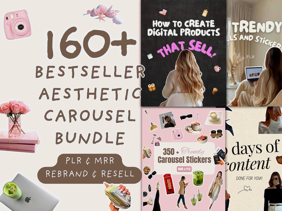Ultimate Aesthetic Carousel Bundle, 160+ Viral Carousel Templates ...
