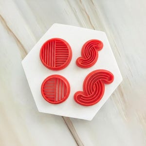 Geometrische Polymer Clay Cutter Set, Abstrakte Bogen & Kreis Cutter, Moderne Ohrring Cutter, Strukturierte Ton Cutter, Schmuckherstellung
