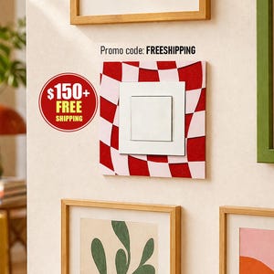 Rutigt mönster uttagsskydd, retro strömbrytarskydd, färgglad väggdekor, modern heminredning