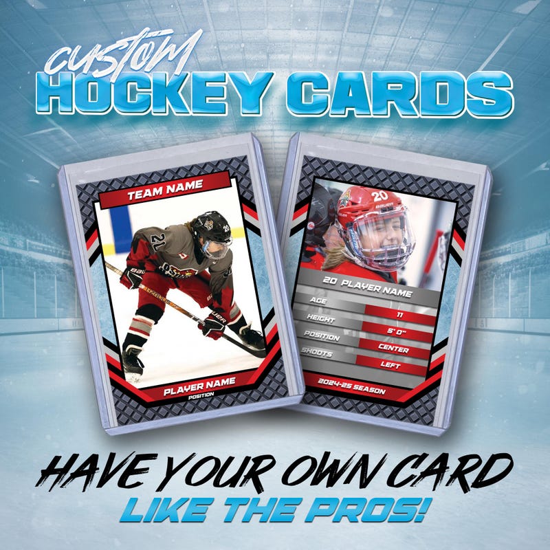 🏒Free Personalization🏒 Hockey Cards, Printed, Includes Sleeves & Cases, Sports Gift