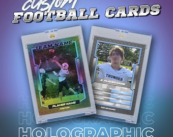 Custom Holographic Football Cards - Includes Magnetic Case, Free Shipping* | Sports Gift