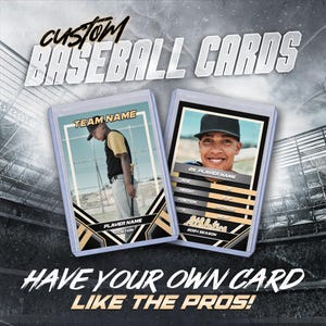 Carte da baseball personalizzate - Stampate, con custodia e bustine, spedizione gratuita* / Regalo sportivo