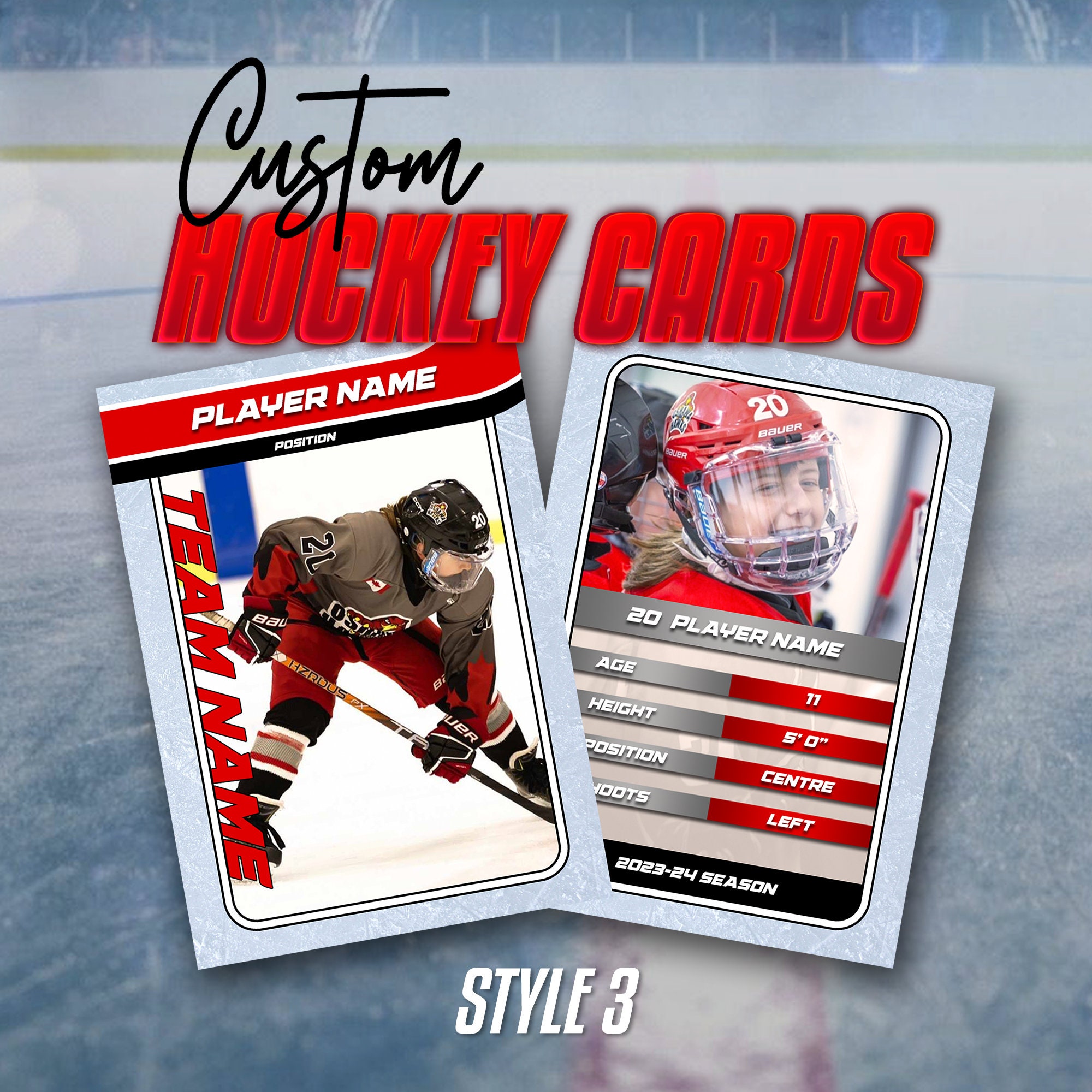 Custom Hockey Cards Digital, Printable - Etsy