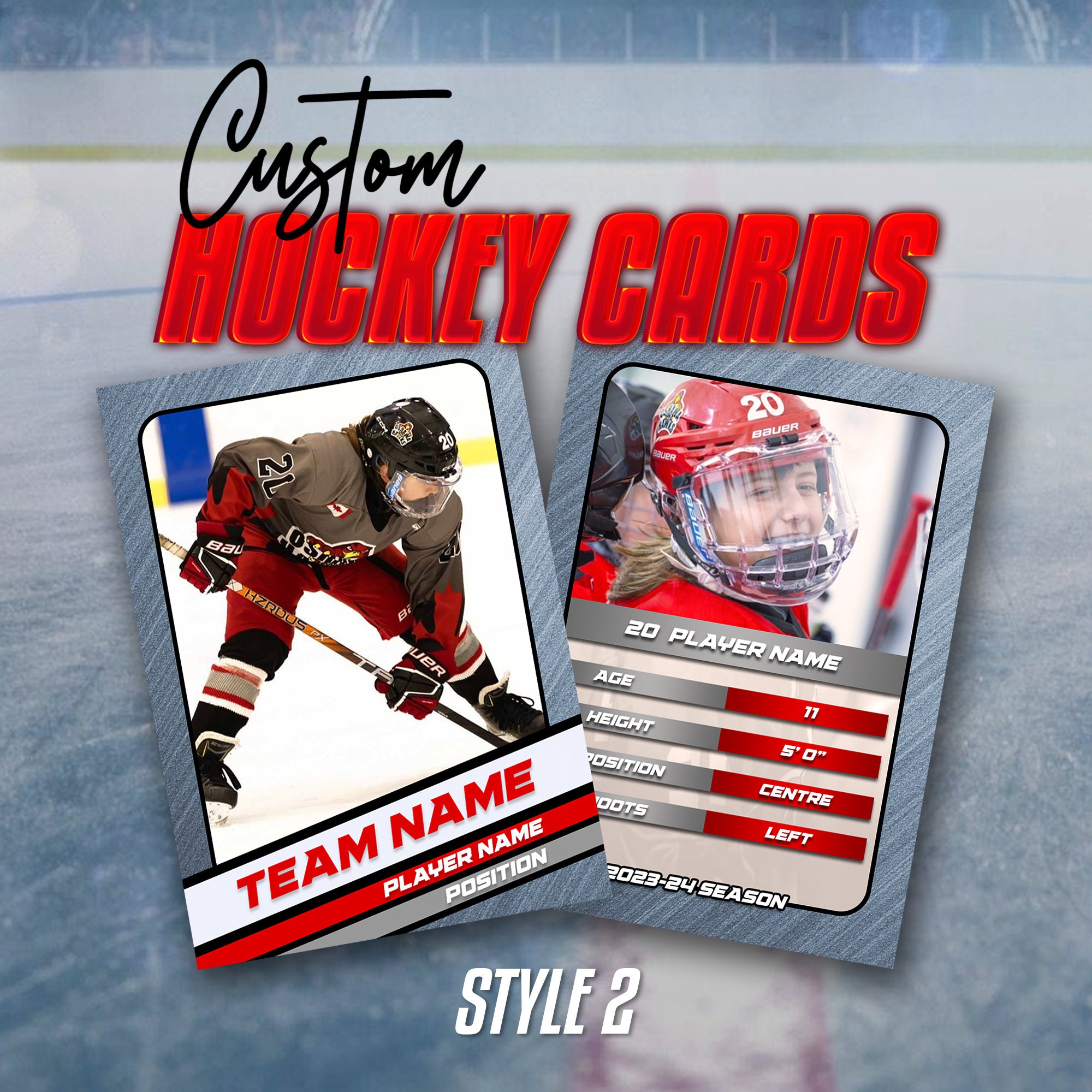 Custom Hockey Cards Digital, Printable - Etsy