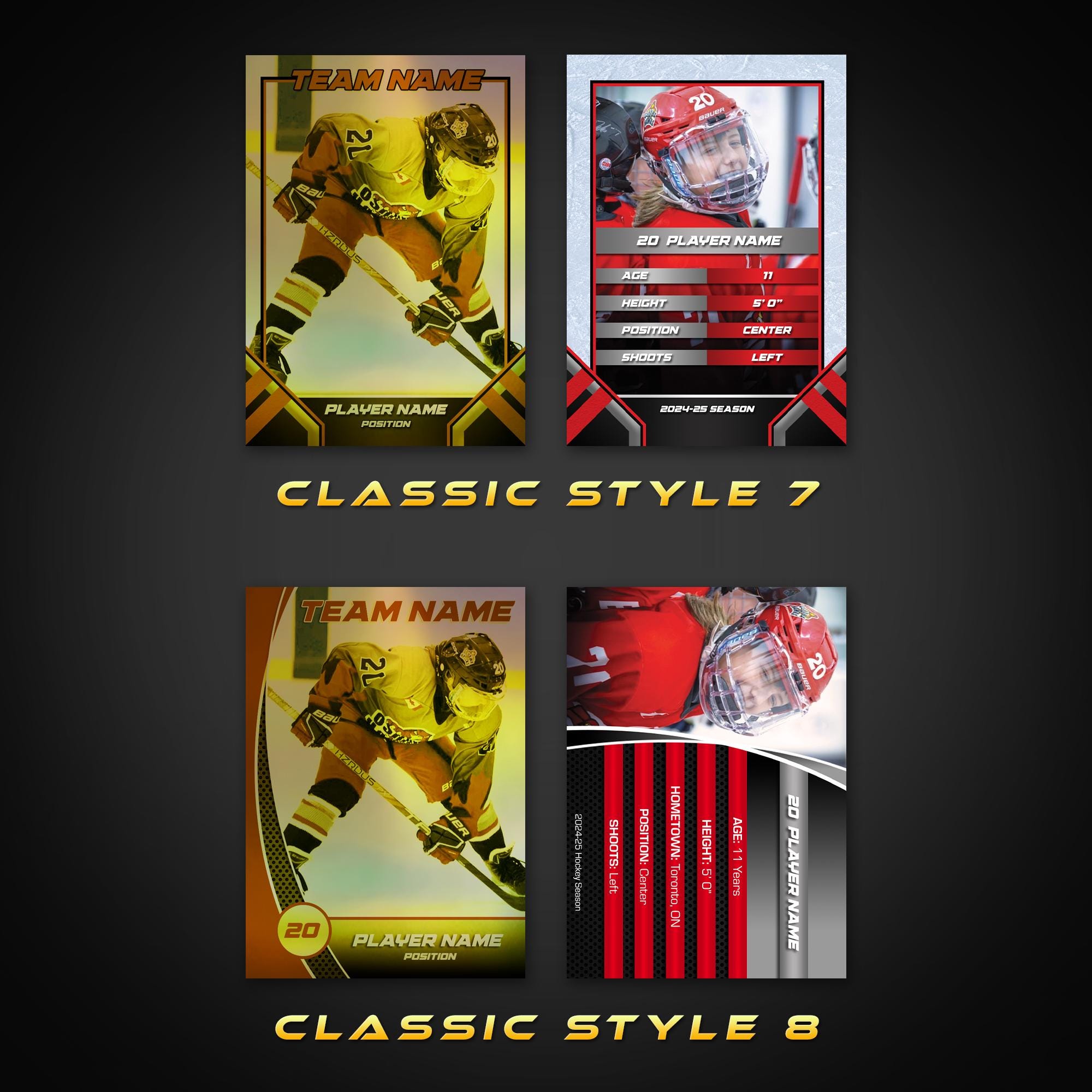 holographic hockey cards Custom Gold Holographic Hockey Cards - Includes Magnetic Case, Free  Shipping*