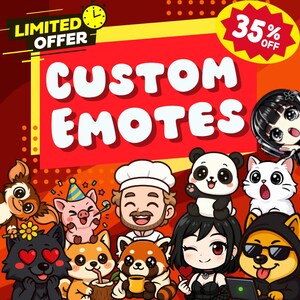 Custom Chibi Emotes | Twitch, Discord, PNG Download | Cute Digital Art