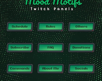 Retro Twitch Panels: Grüner Strom Overlay Pack