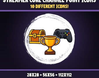 Streamer Channel Points Icons: Twitch & Kick Gaming Assets (PNG Download)