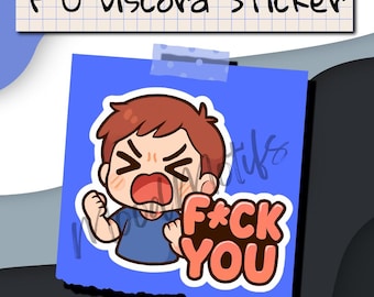 Pegatina divertida de Discord de F U Chibi (descarga digital)