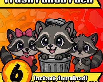 Raccoon Twitch Emotes: Trash Panda Stream Pack (Digital Download PNGs)