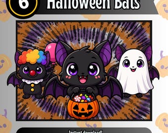 Emotes de murciélago de Halloween / Recursos de transmisión Chibi para Twitch y Discord