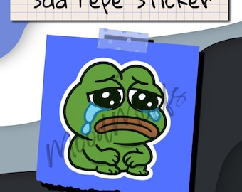 Sad Pepe Crying Chibi-sticker voor Discord (digitale png-download)