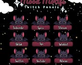 Bat Twitch Panels: Chibi Gothic Stream Overlay Graphics