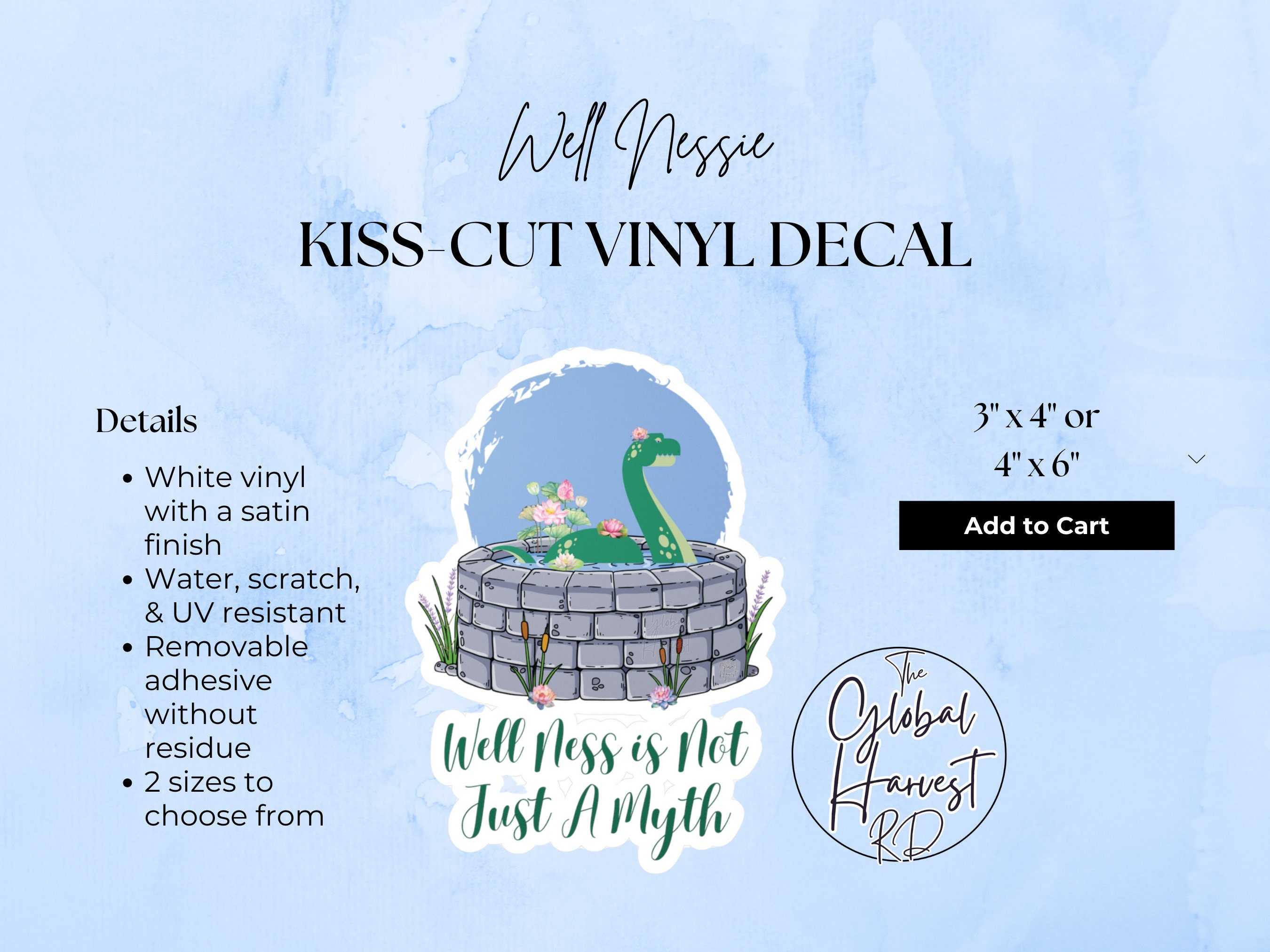 Well Nessie Kiss-Cut Vinyl Decals