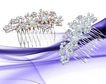 Crystal and Pearl Wedding Hair Comb - Decorative Silver Hair Accessory for the Big Day, Elegant Bridal Hair Jewelry