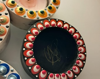 Mandala-puntkunst, kaarsenhouder van gips, handbeschilderd, uniek cadeau