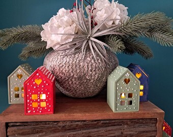 Wooden house with LED tea light