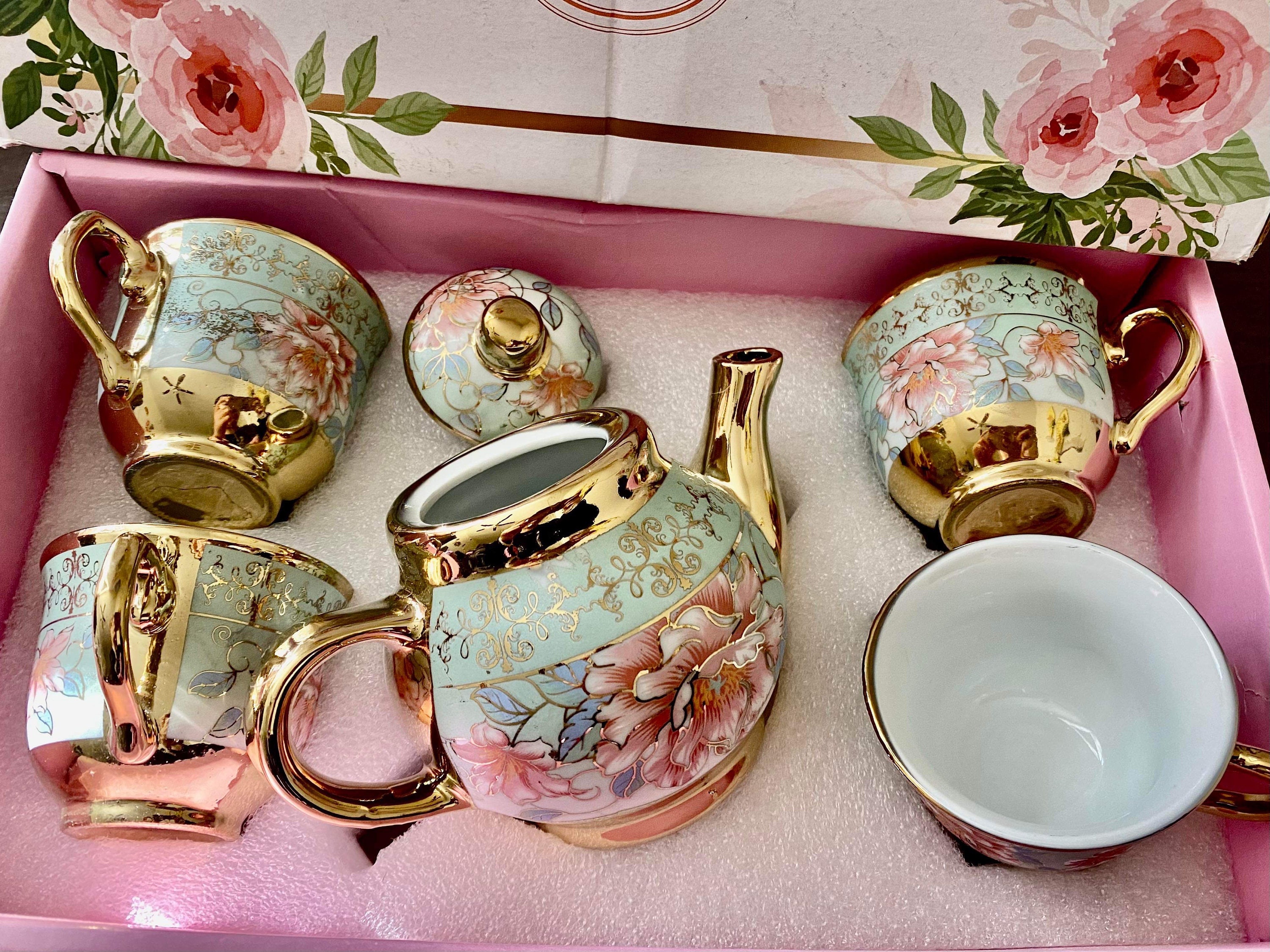 1 teapot 4 cups set with gift box