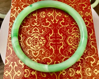 light green thin Jade bangle 63mm