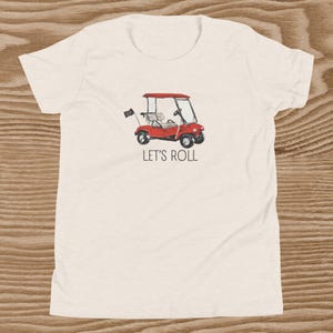 レッツロールゴルフカート - ユースコットンTシャツ