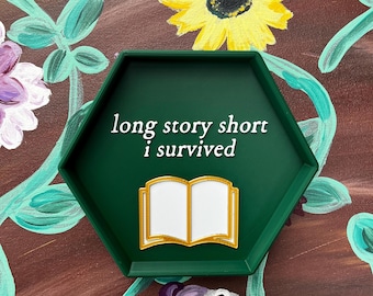 Long Story Green Trinket Tray – Evermore-Inspired Decor, 3D-Printed, Jewelry Holder, Cottagecore, Folk Aesthetic, Music Lover Gift