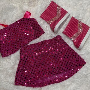 Pink Pop Star Style 2-Piece Sequin 18 Inch Doll Outfit | Handmade American Girl Clothes | Concert Stage Fashion, Music Easter Gift image 11